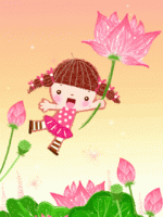 little-girl-catch-lotus-animated-wallpaper-for-mobiles.gif